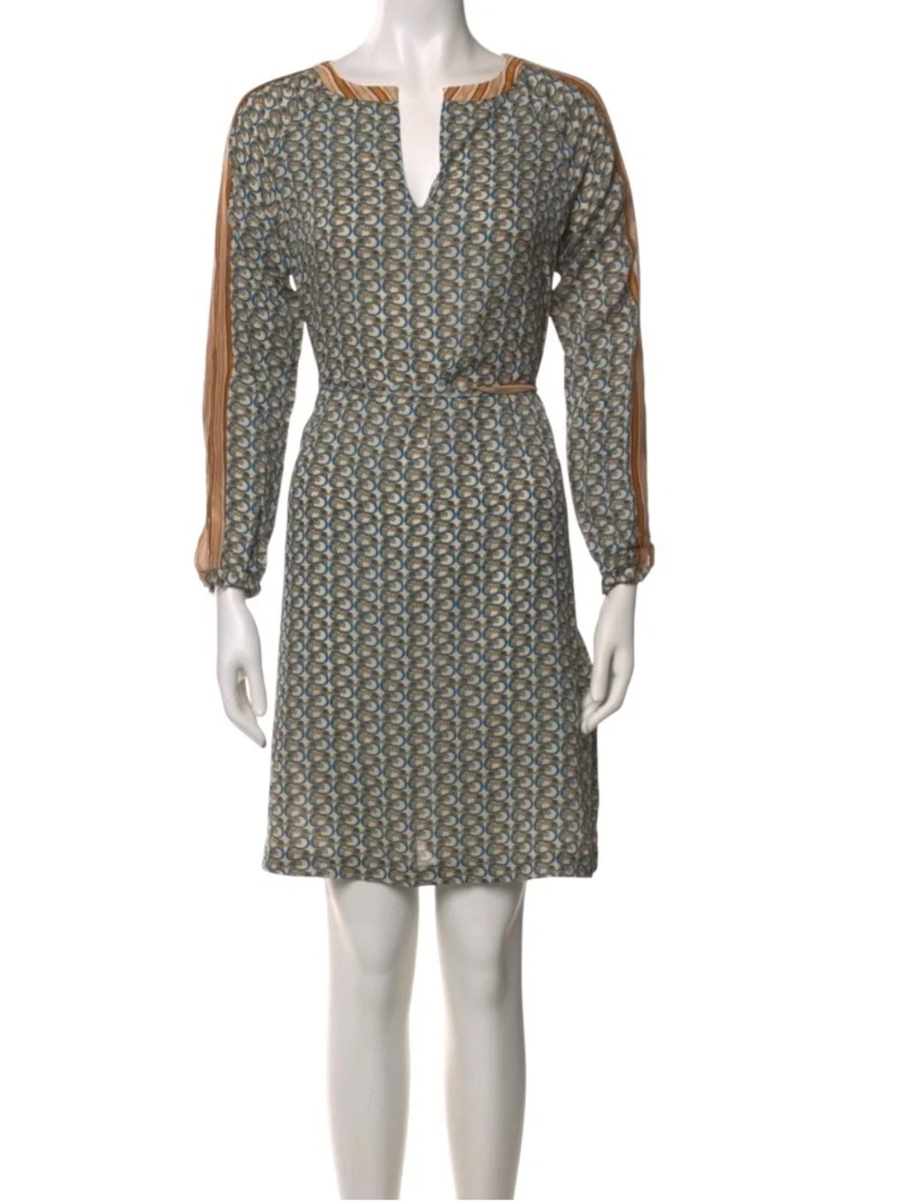 Tory Burch Silk Dress 4 Promenade Retro Elephant Print Belted Resort Vacation